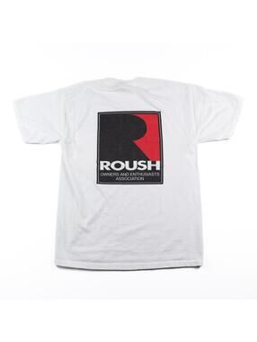 Roush Owners Association T Shirt White Pocket Graphic Back Print Mens M